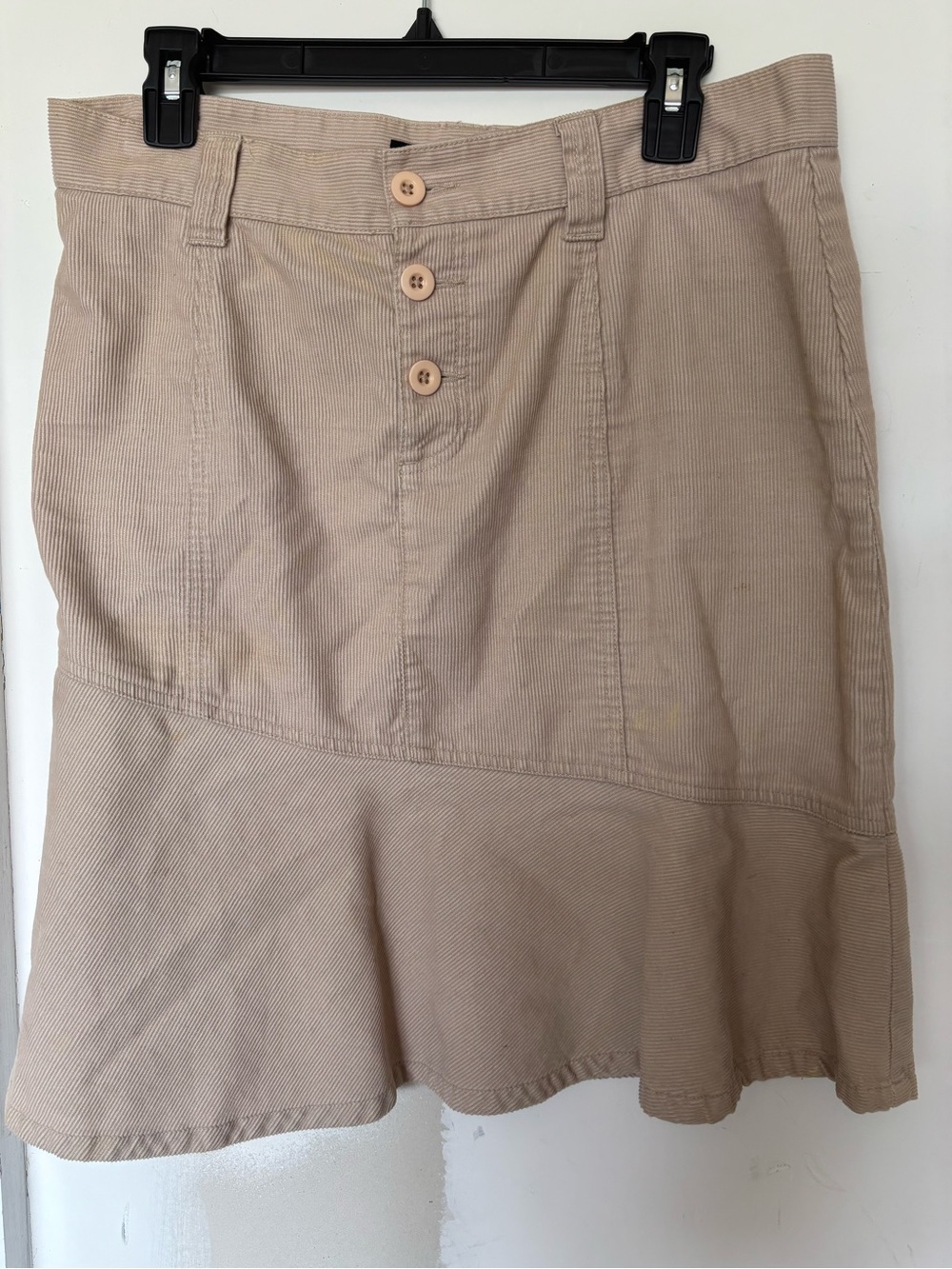 Calvin Klein Jeans Beige A-Line Button-Front Flared Skirt